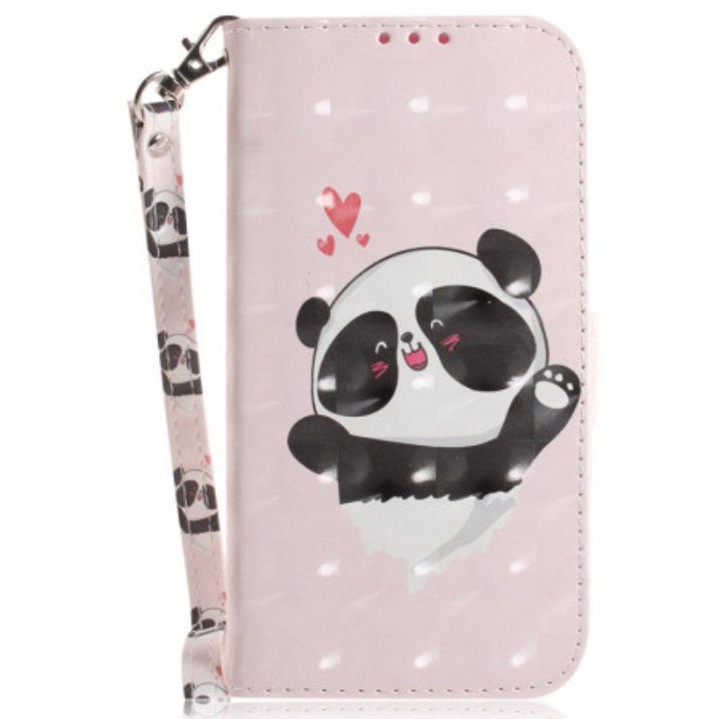 Folio Deksel Sony Xperia 10 Vi Panda Love Med Stropp Beskyttelse Deksel