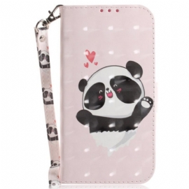 Folio Deksel Sony Xperia 10 Vi Panda Love Med Stropp Beskyttelse Deksel