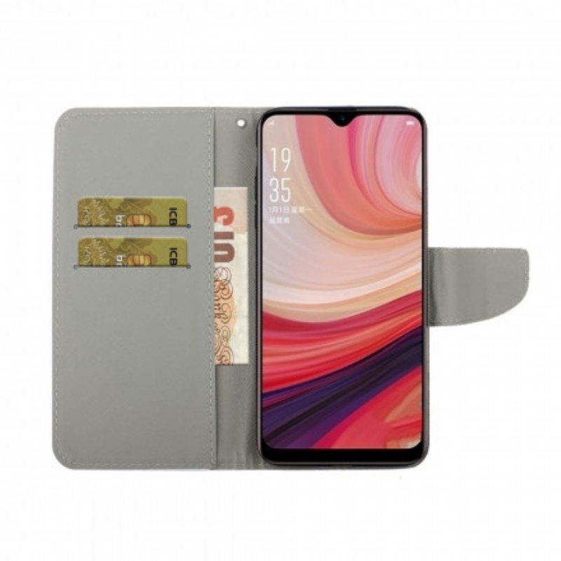 Folio Deksel Til Oppo A15 Patchwork Med Snor