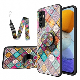 Deksel Til Samsung Galaxy M23 5G Patchwork Magnetisk Holder