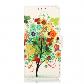 Folio Deksel Til Samsung Galaxy M23 5G Blomstrende Tre