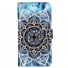 Folio Deksel Samsung Galaxy A15 Blomstermandala Med Stropp Beskyttelse Deksel