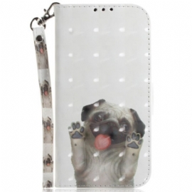 Folio Deksel Til Samsung Galaxy A15 Strapped Pug Valp