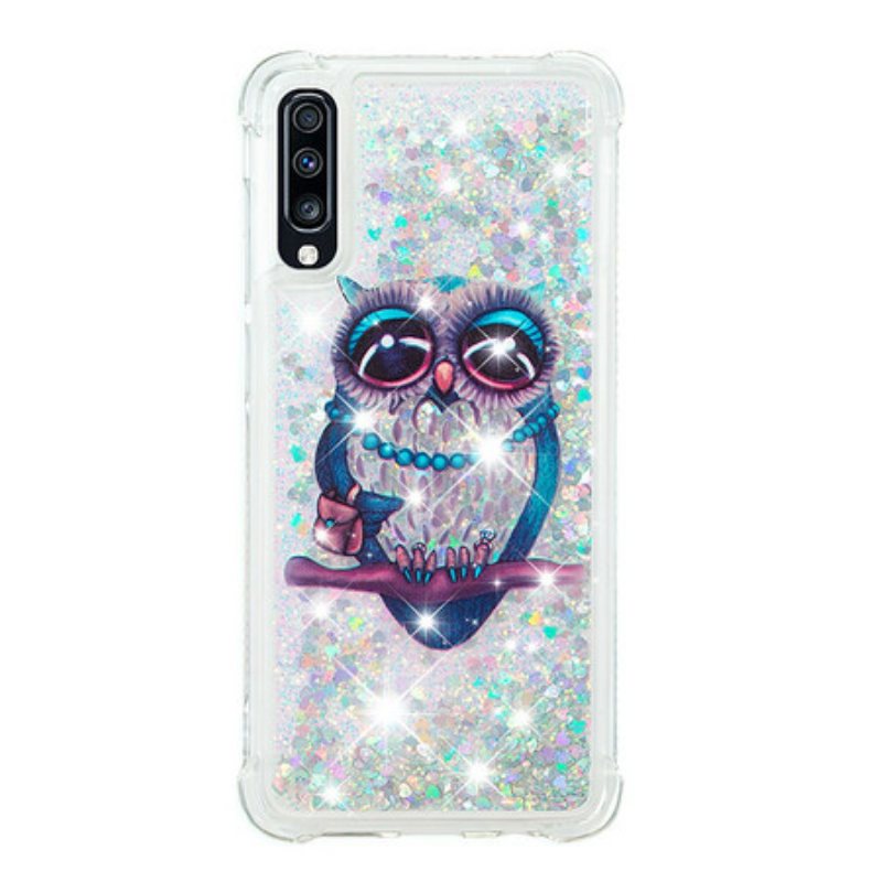 Deksel Til Samsung Galaxy A70 Miss Owl Paljetter