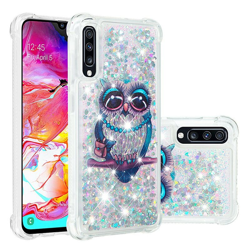 Deksel Til Samsung Galaxy A70 Miss Owl Paljetter