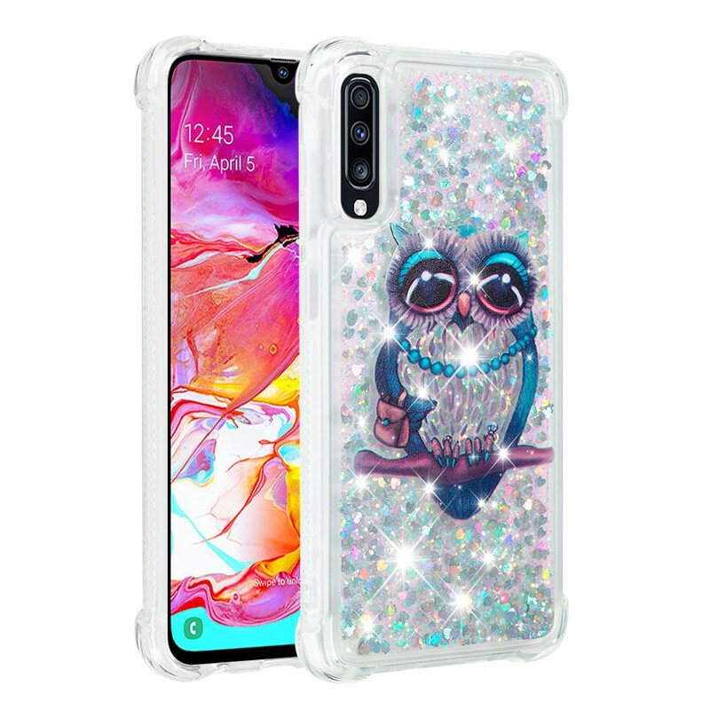 Deksel Til Samsung Galaxy A70 Miss Owl Paljetter