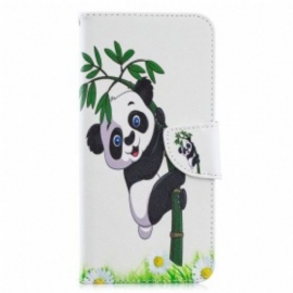 Lærdeksel Til Samsung Galaxy A70 Panda På Bambus