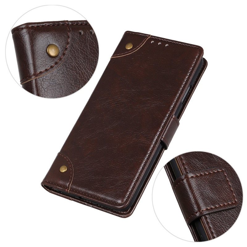 Folio Deksel Til Xiaomi 12T / 12T Pro Stil Nappa Leather Vintage Nagler