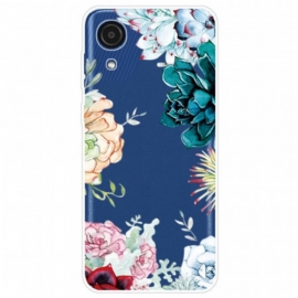 Deksel Til Samsung Galaxy A03 Core Sømløs Akvarell Blå Blomster