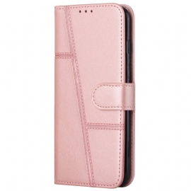 Folio Deksel Til Samsung Galaxy A03 Core Med Kjede Strappy Geo Leather Effect