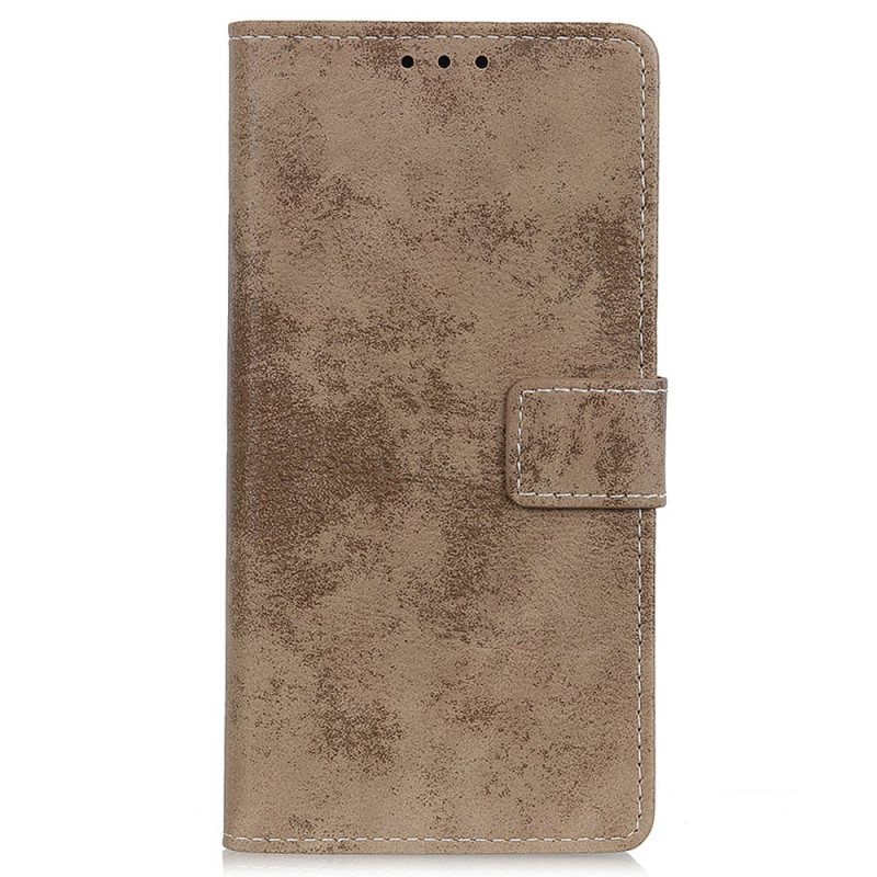 Folio Deksel Til Samsung Galaxy A03 Core Vintage Skinneffekt