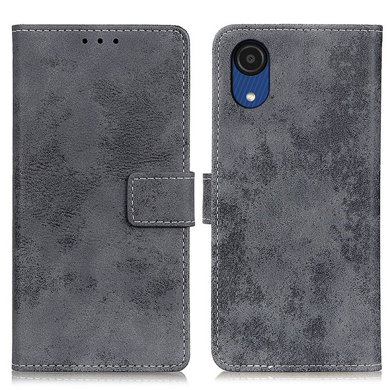 Folio Deksel Til Samsung Galaxy A03 Core Vintage Skinneffekt