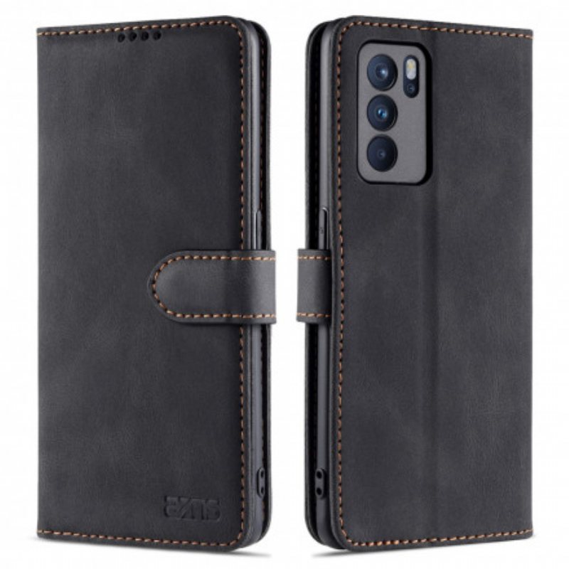 Folio Deksel Til Oppo Reno 6 5G Azns Leather Effect Couture