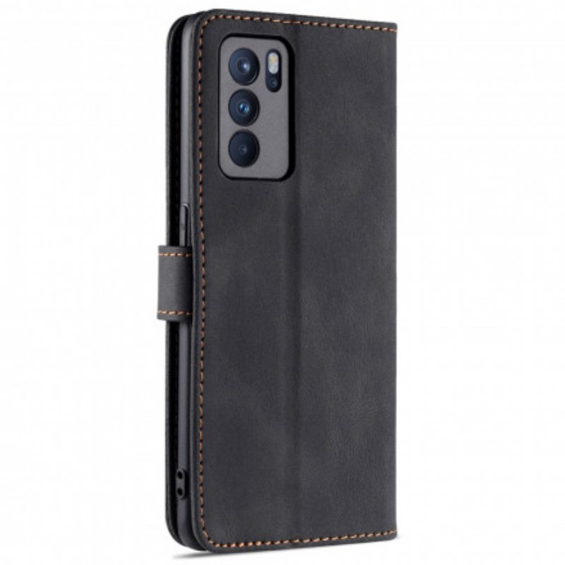 Folio Deksel Til Oppo Reno 6 5G Azns Leather Effect Couture