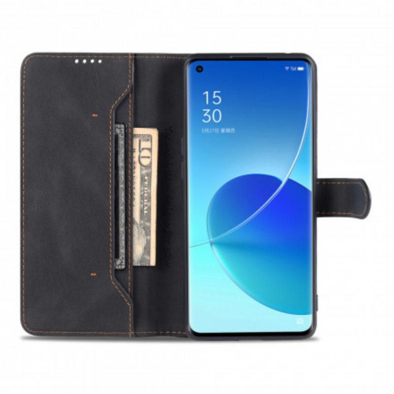 Folio Deksel Til Oppo Reno 6 5G Azns Leather Effect Couture