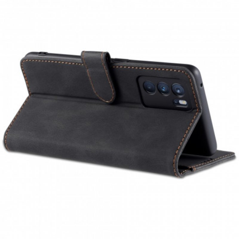 Folio Deksel Til Oppo Reno 6 5G Azns Leather Effect Couture