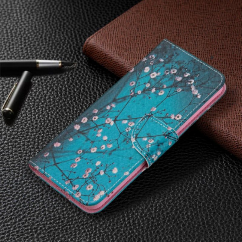 Folio Deksel Til Oppo Reno 6 5G Blomstrende Grener