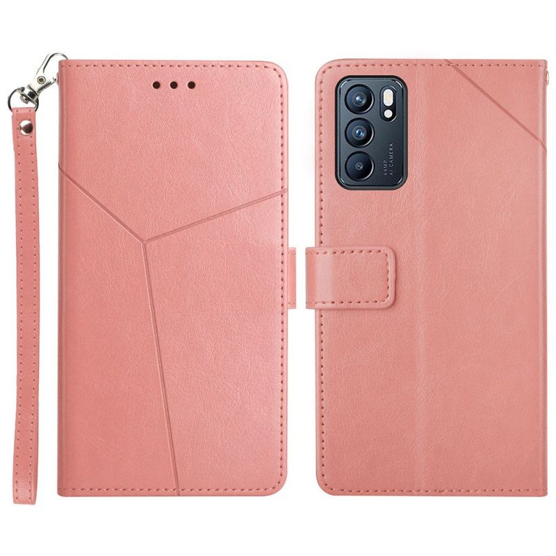 Folio Deksel Til Oppo Reno 6 5G Stil Leather Geo Y Design