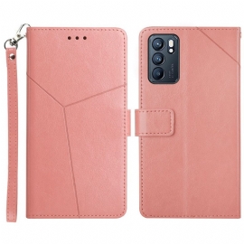 Folio Deksel Til Oppo Reno 6 5G Stil Leather Geo Y Design