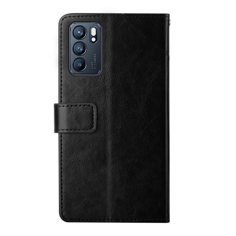 Folio Deksel Til Oppo Reno 6 5G Stil Leather Geo Y Design