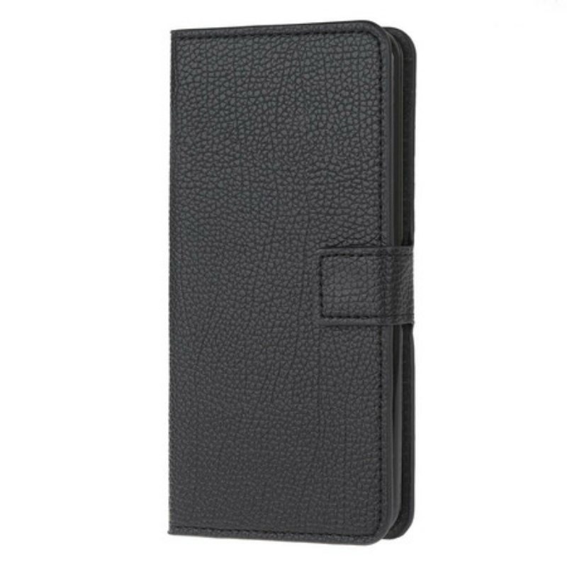 Folio Deksel Til Poco M3 Litchi Grain Leather Effect