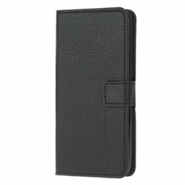 Folio Deksel Til Poco M3 Litchi Grain Leather Effect