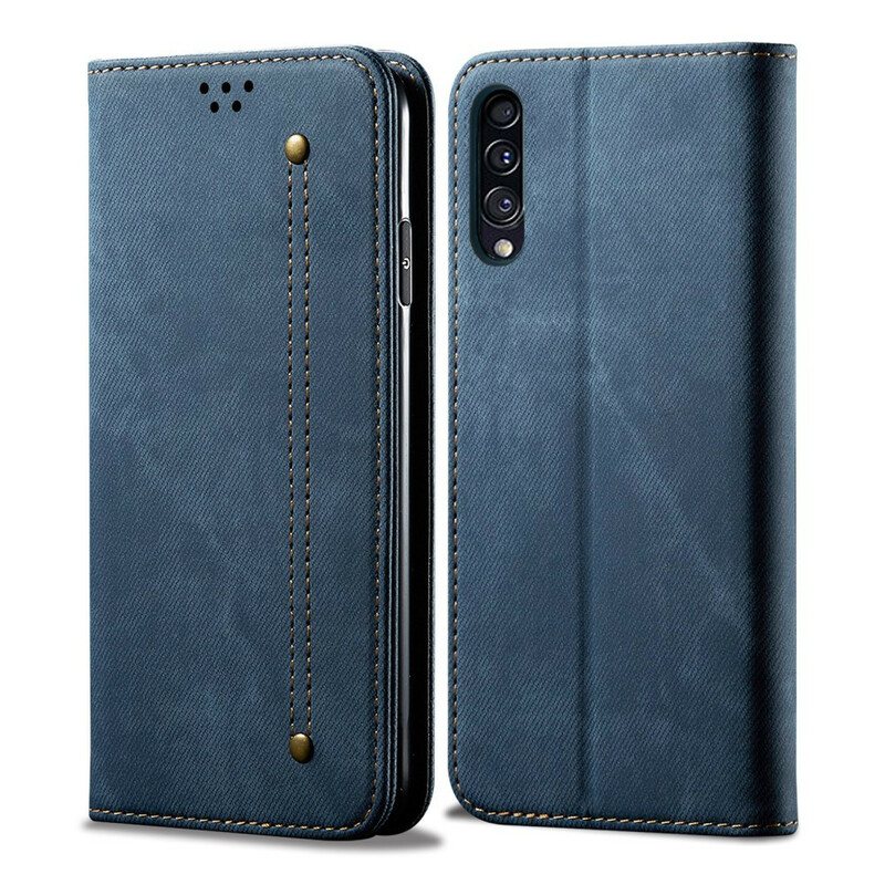 Beskyttelse Deksel Til Samsung Galaxy A50 Folio Deksel Denim Stoff