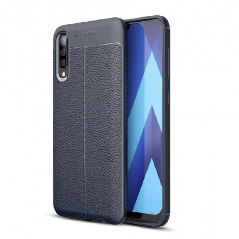 Deksel Til Samsung Galaxy A50 Dobbel Linje Litchi Leather Effect