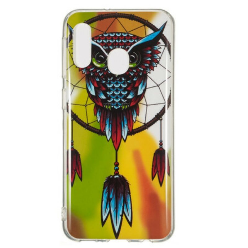 Deksel Til Samsung Galaxy A20e Fluorescerende Owl Dream Catcher