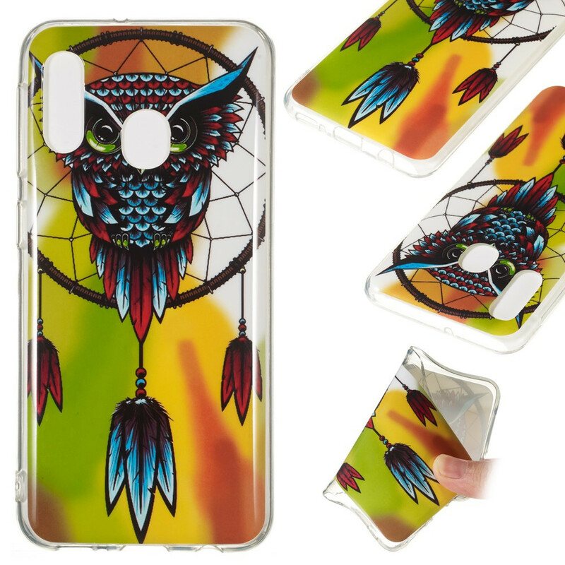 Deksel Til Samsung Galaxy A20e Fluorescerende Owl Dream Catcher