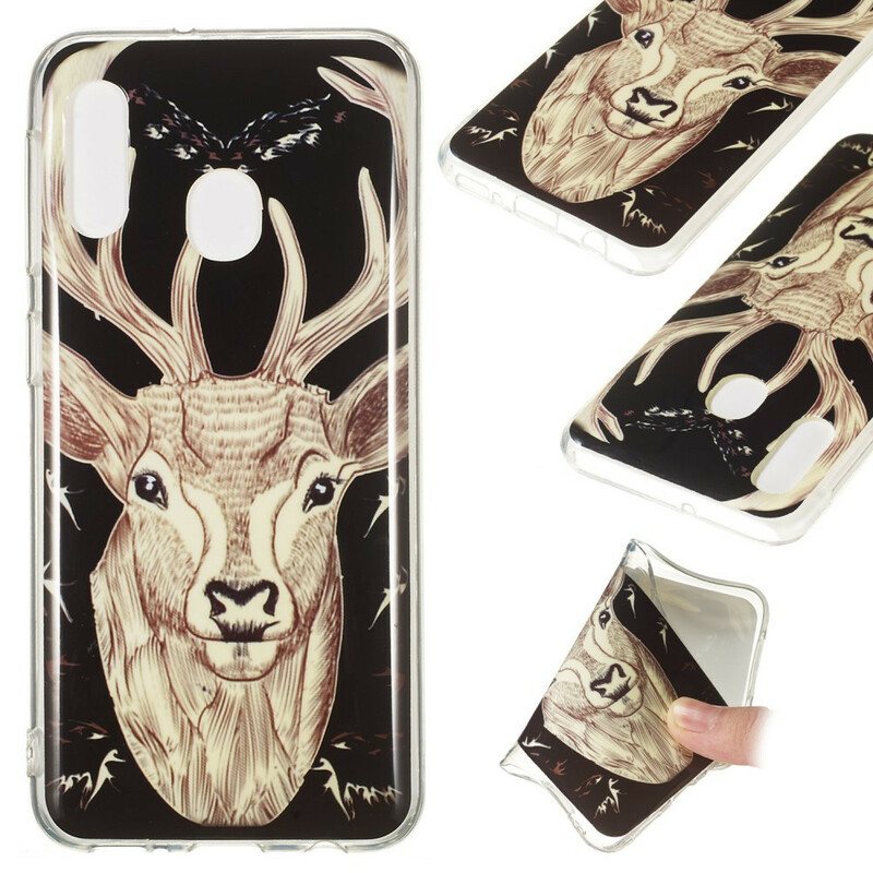 Mobildeksel Til Samsung Galaxy A20e Fluorescerende Majestic Deer