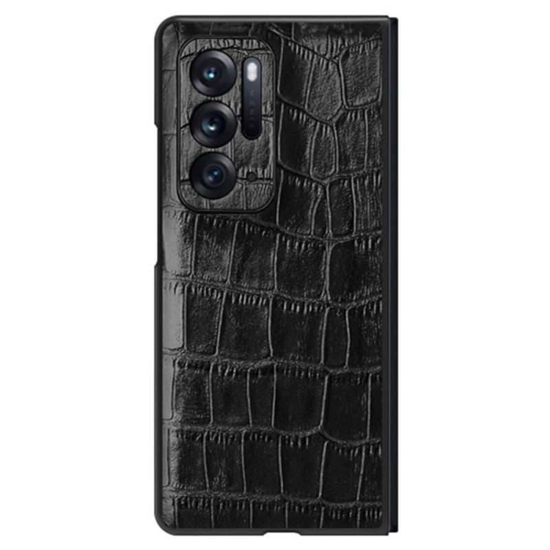 Deksel Til Oppo Find N Ekte Skinn Crocodile Texture Leather