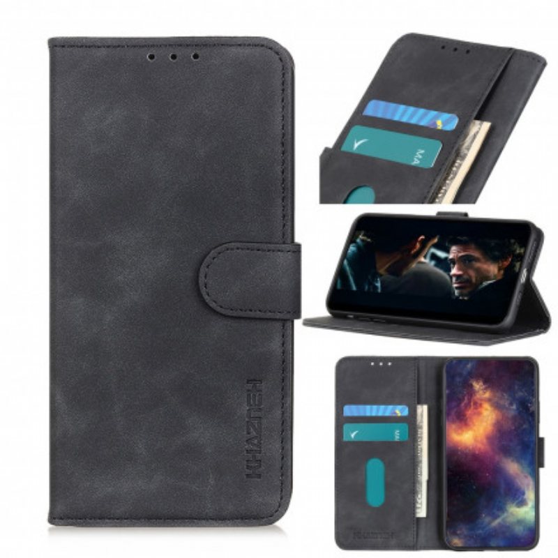 Folio Deksel Til Xiaomi Mi Note 10 Lite Matt Vintage Skinneffekt Khazneh