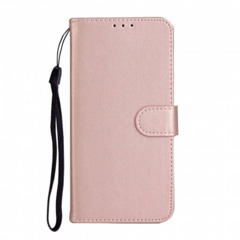 Folio Deksel Til Xiaomi Mi Note 10 Lite Med Kjede Solid Color Series Strappy