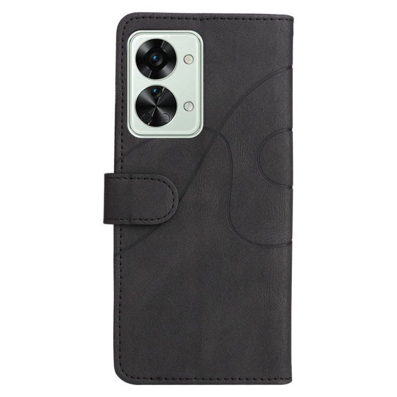 Folio Deksel Til OnePlus Nord 2T 5G Bicolor Kt Leather Series Med Stroppkortholder