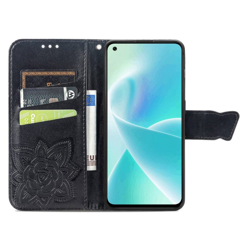 Folio Deksel Til OnePlus Nord 2T 5G Med Kjede Butterfly Lanyard Kortholder