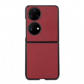 Deksel Til Huawei P50 Pocket Teksturert Karbonfiber