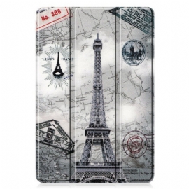 Beskyttelse Deksel Til Samsung Galaxy Tab S6 Lite Retro Eiffeltårnet Pennholder