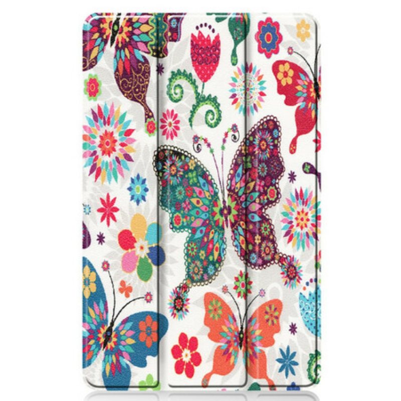 Beskyttelse Deksel Til Samsung Galaxy Tab S6 Lite Retro Sommerfugler Og Blomster