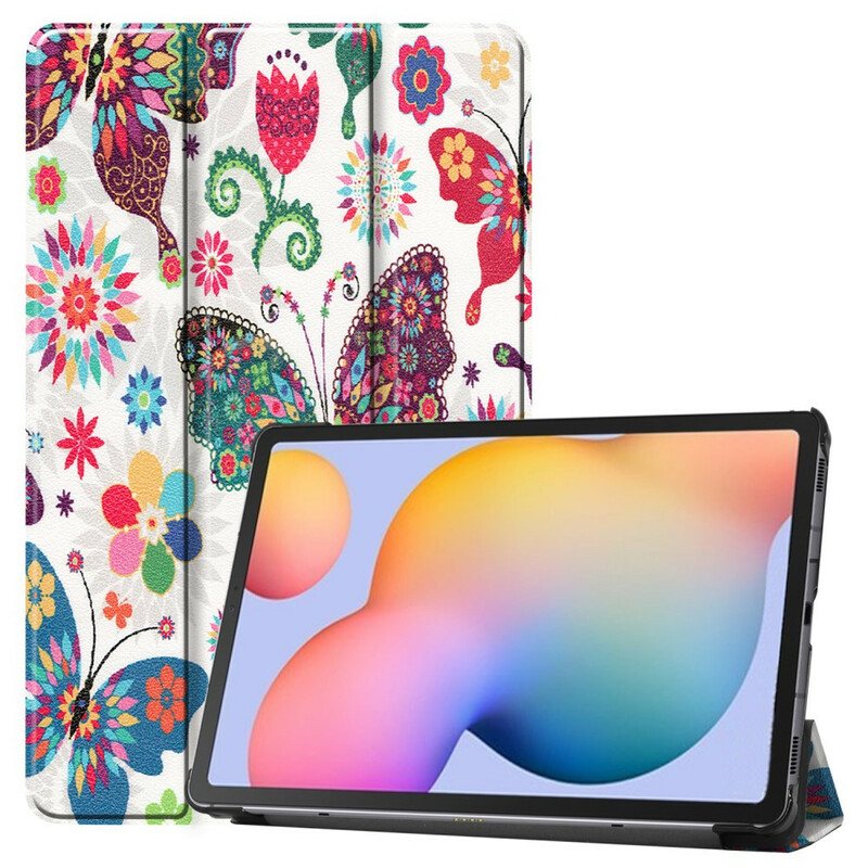 Beskyttelse Deksel Til Samsung Galaxy Tab S6 Lite Retro Sommerfugler Og Blomster