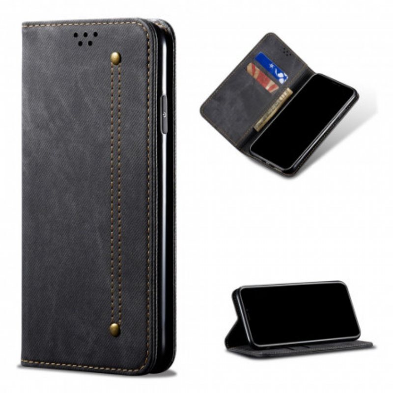 Beskyttelse Deksel Til Samsung Galaxy S21 Ultra 5G Folio Deksel Denim Stoff