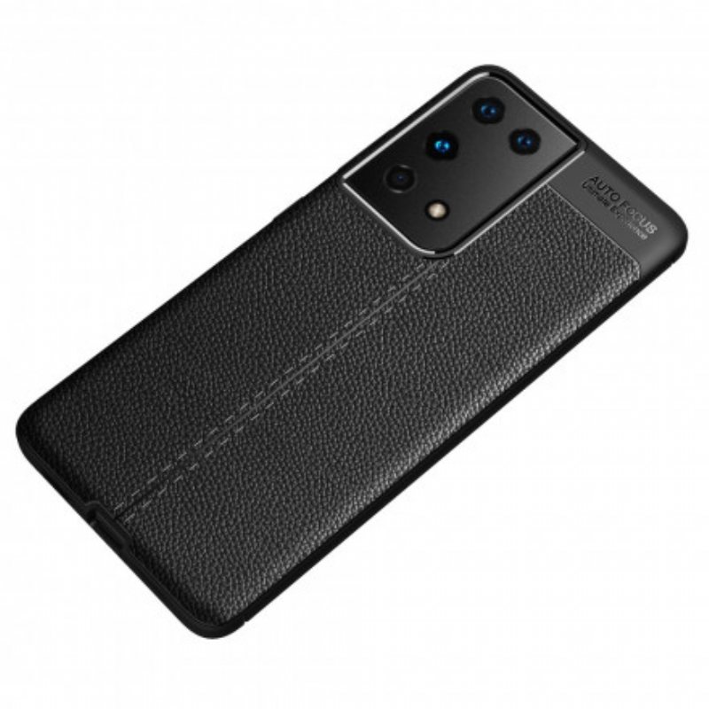 Deksel Til Samsung Galaxy S21 Ultra 5G Dobbel Linje Litchi Leather Effect