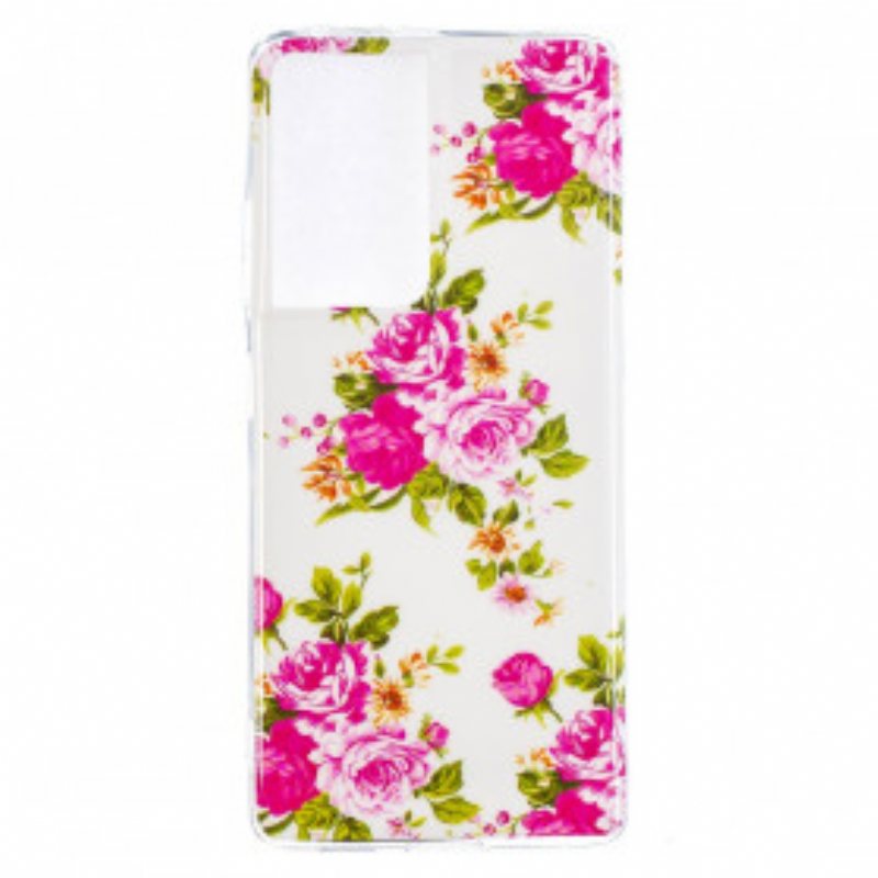 Deksel Til Samsung Galaxy S21 Ultra 5G Fluorescerende Liberty-blomster