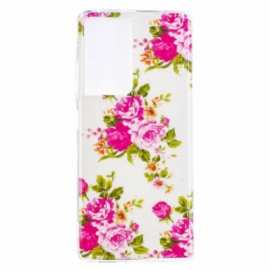 Deksel Til Samsung Galaxy S21 Ultra 5G Fluorescerende Liberty-blomster