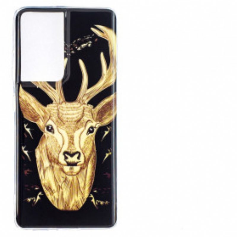 Deksel Til Samsung Galaxy S21 Ultra 5G Fluorescerende Majestic Deer