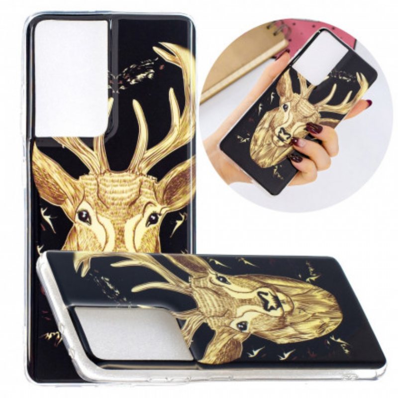 Deksel Til Samsung Galaxy S21 Ultra 5G Fluorescerende Majestic Deer