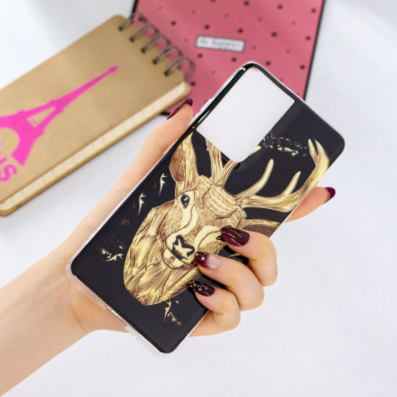 Deksel Til Samsung Galaxy S21 Ultra 5G Fluorescerende Majestic Deer