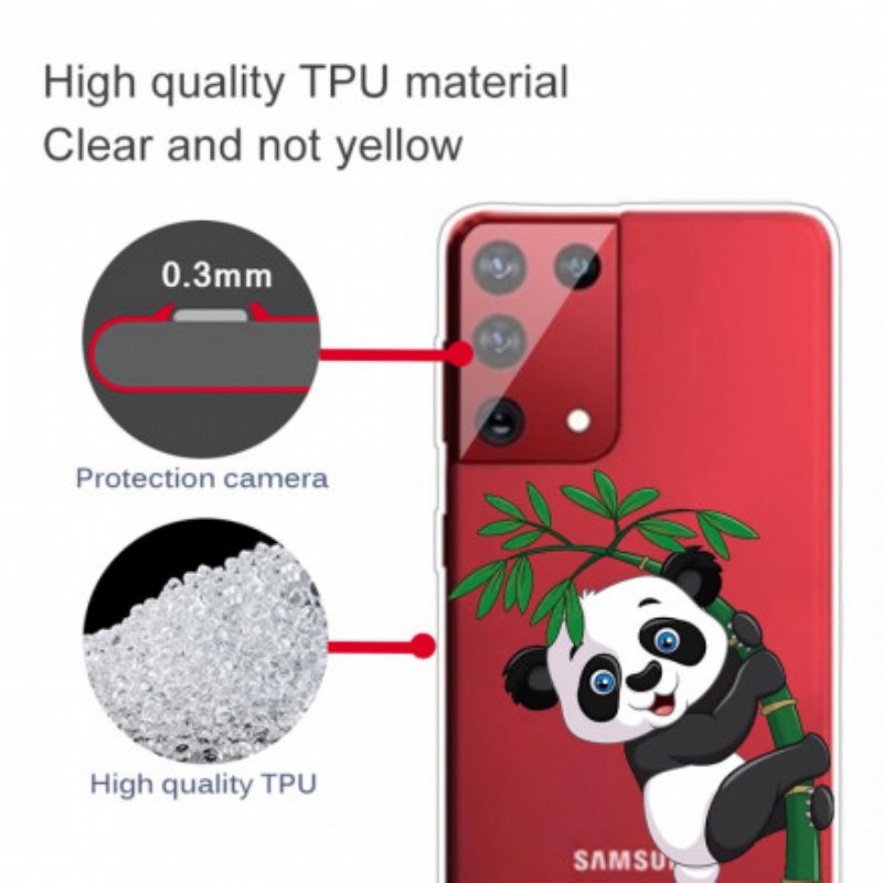 Deksel Til Samsung Galaxy S21 Ultra 5G Panda På Bambus