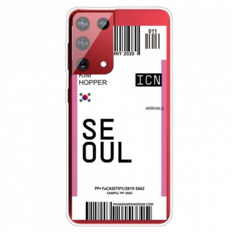 Deksel Til Samsung Galaxy S21 Ultra 5G Seoul Boarding Pass