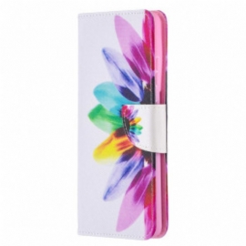Folio Deksel Til Samsung Galaxy S21 Ultra 5G Akvarell Blomst